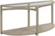 Hammary® Solstice Glass Top Demilune Sofa Table with Soft Beige Base-0