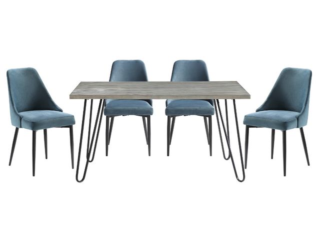 Salle à manger 5 morceaux de Mazin Furniture  - chaise Bleu