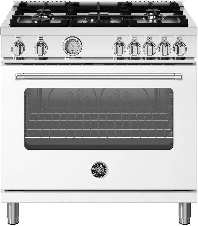 Bertazzoni Master Series 36" Bianco Matt Pro Style Gas Range-0