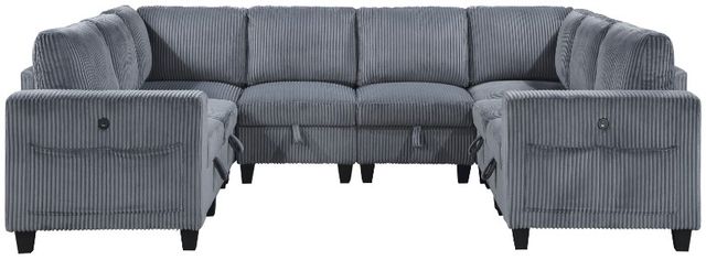 Homelegance® Walterboro 8-Piece Dark Gray Modular Sectional with Storage and Reclining Back Rest-2
