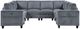 Homelegance® Walterboro 8-Piece Dark Gray Modular Sectional with Storage and Reclining Back Rest-2