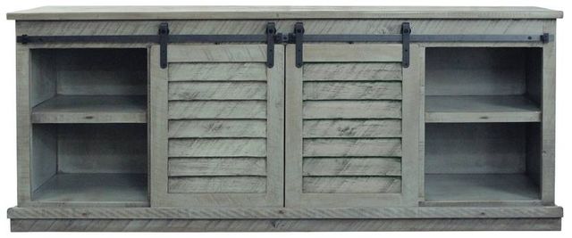American Heartland Manufacturing Rustic Light Blue Provincial Shutter TV Stand-1