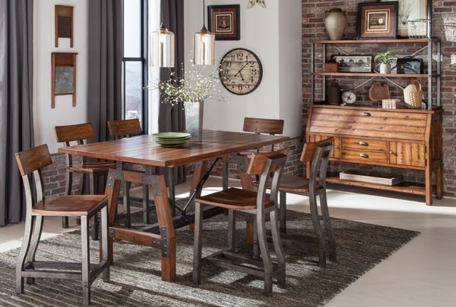 Homelegance® Holverson Gunmetal/Rustic Brown Counter Chair-1