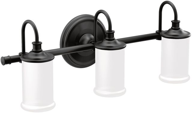 Moen® Belfield™ Matte Black Three Globe Bath Light-0