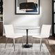 Armen Living Cafe 2-Piece Brushed Stainless Steel/Walnut/White Side Chair Set-1