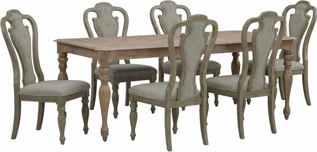 Liberty Furniture Magnolia Manor 7-Piece Ivory/Weathered Bisque Rectangular Table Set-0