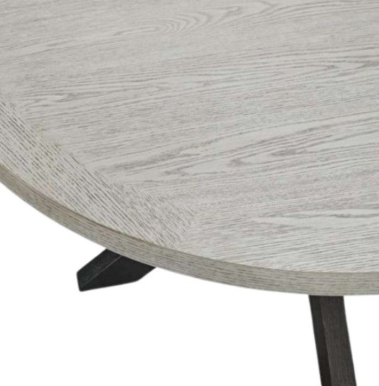 Elements International Axel Light Gray Dining Table with Espresso Base-4