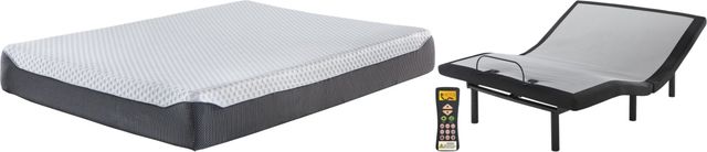 Sierra Sleep® by Ashley® Chime Elite 2-Piece 10" Memory Foam and Best Adjustable Base California King Mattress Set-0