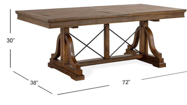 Magnussen Home® Bay Creek Toasted Nutmeg Trestle Dining Table-2