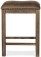 HH2 Home Willlow Bend 2-Piece Antique Walnut/Weathered Brown Leather Counter Stool-2