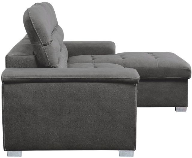 Mazin Furniture Alfio 2-Piece Gray Right-Arm Facing Pullout Sleeper Sectional and Hidden Storage Chaise-3