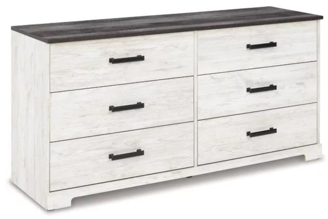 Signature Design by Ashley® Shawburn 2-Piece Charcoal Gray/Whitewash Queen Platform Bed Set-2