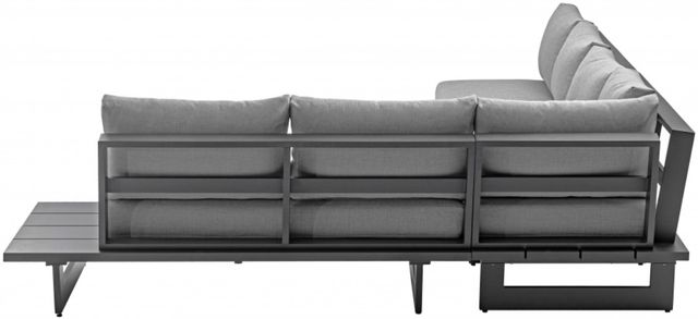 Meridian Furniture Maldives 4-Piece Black/Gray Aluminum/Fabric Outdoor Sectional-3