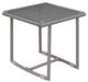 Furniture of America® Amya Gray Aluminum/Glass Outdoor Patio End Table-0
