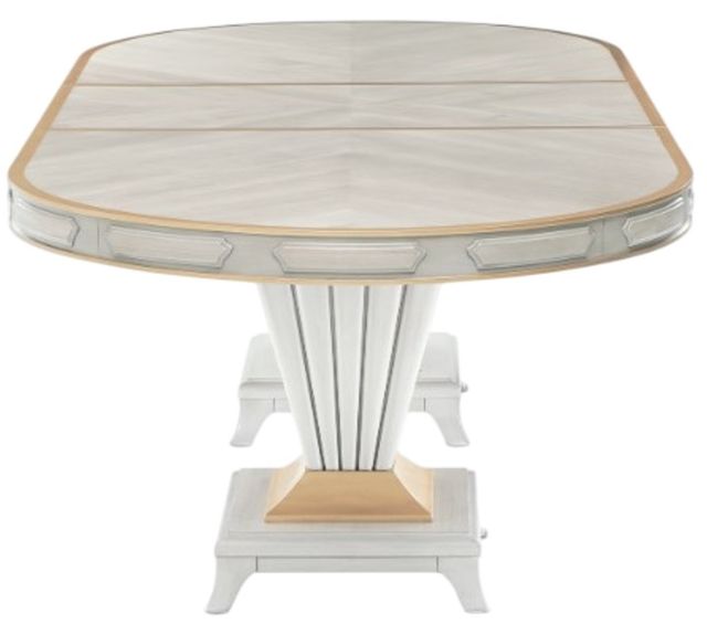 Michael Amini® St. Charles Dove Gray Double Pedestal Dining Table-3