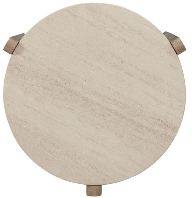 Bernards Trilogy Beige End Table with Toffee Base-3