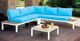 Furniture of America® Winona 4-Piece Blue/Oak/White Aluminum/Fabric Sectional with Ottoman-0