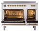 Ilve® Nostalgie II Noblesse 48'' Custom RAL Color Pro Style Induction Range with Brass Trim-1