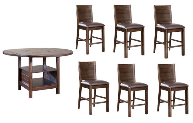 Urban Styles Furniture Madison 7-Piece Cappuccino Counter Height Dining Set-0