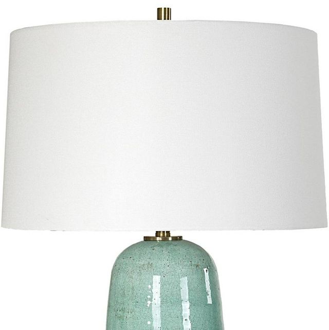 Uttermost® Andale Crackled Teal Ceramic Table Lamp with Antique Brass Accents-4