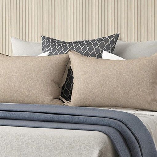 Bernards Luca Beige Pleated Upholstered King Panel Bed-1
