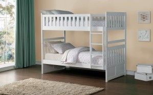 Mazin Furniture Galen White Twin/Twin Youth Bunk Bed-3