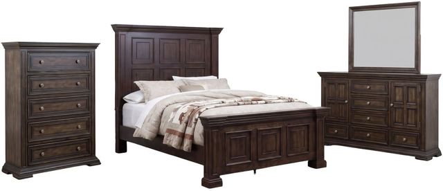 Liberty Furniture Big Valley 4-Piece Brownstone Queen Panel Bedroom Set with Chest-0