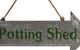 A & B Home Gray/Green Potting Shed Arrow Sign-1