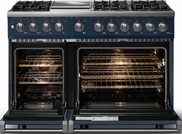 Viking® 5 Series 48" Slate Blue Pro Style Dual Fuel (LP) Range with Polished Chrome Trim-1