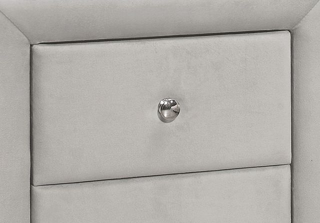 Monarch Specialties Inc. Light Grey Velvet Night Stand-1