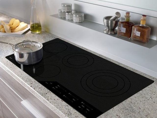 Wolf® 36" Black Contemporary Electric Cooktop-1