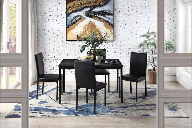 Mazin Furniture Tempe Black Dining Table with Faux Marble Top-3