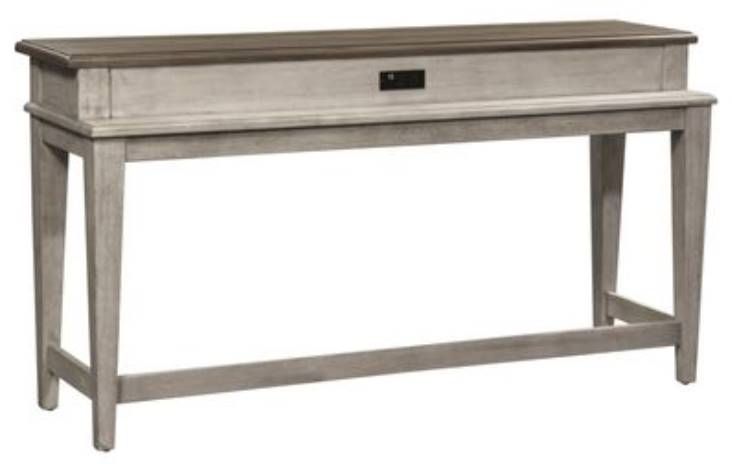 Liberty Furniture Heartland Antique White Console Bar Table with Tobacco Top