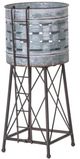 A & B Home Gray Metal Water Tower Planter-0