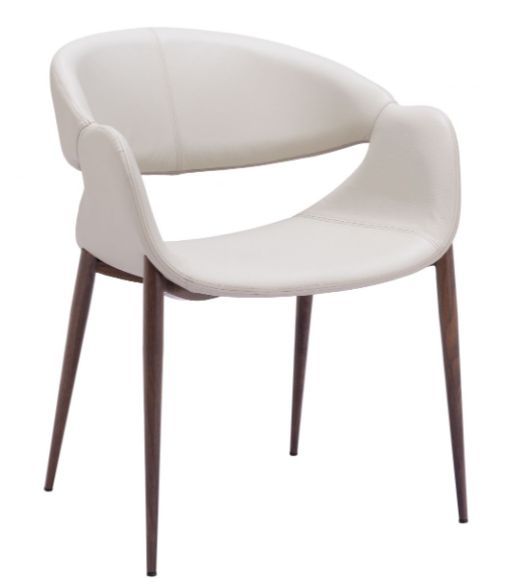 Zuo® Modern Limay Beige/Walnut Dining Arm Chair-0