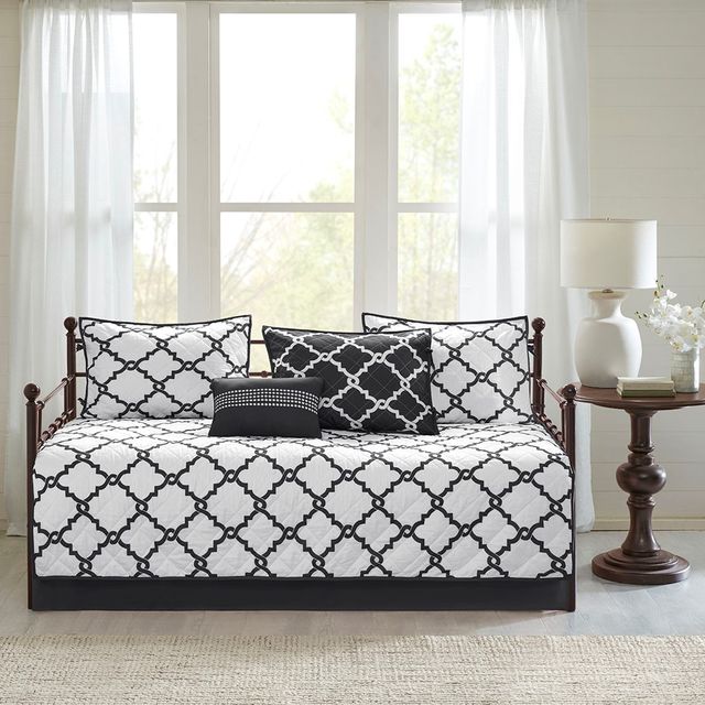 Olliix by Madison Park 6 Piece Black Merritt Reversible Daybed Set-3