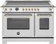 Bertazzoni Heritage Series 48" Fingerprint Resistant Stainless Steel Pro Style Induction Range with Gold Accents-0