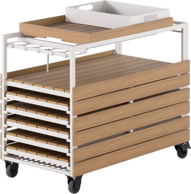 Transformer Table Transformer Light Gray/Light Oak Aluminum/Polystyrene Outdoor Bar Cart-0