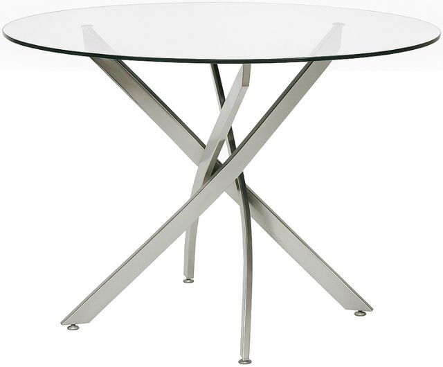Cramco Bravo Glass Top Round Dining Table with Chrome Base-0