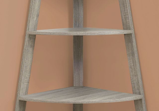 Monarch Specialties Inc. Dark Taupe Corner Accent Etagere-3