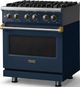 Viking® 5 Series 30" Slate Blue Pro Style Dual Fuel (LP) Range with Brushed Brass Trim-3