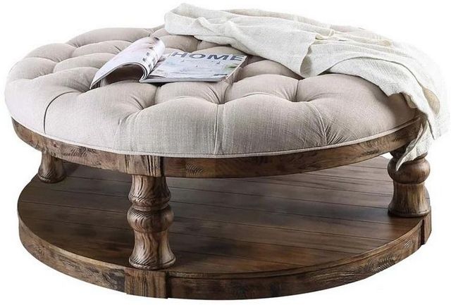 Furniture of America® Mika Antique Oak Coffee Table with Cushion Top-0
