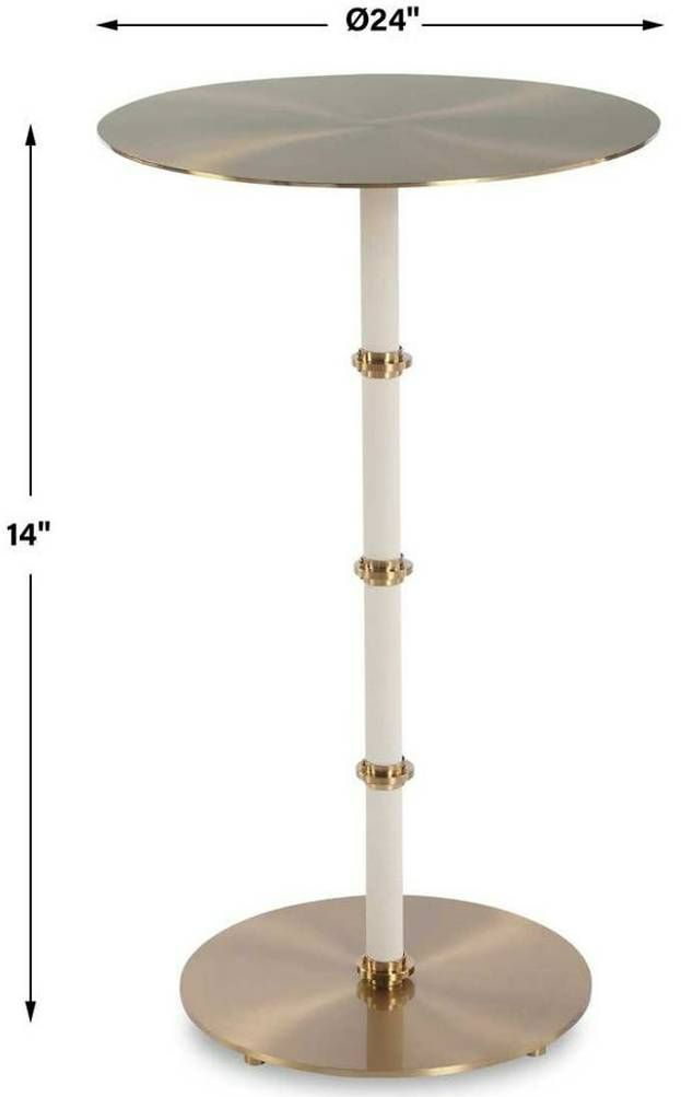 Uttermost® Cyprus Brass/White Accent Table-2