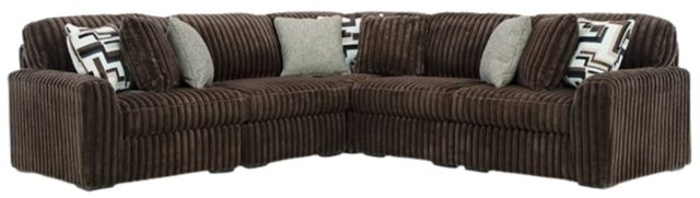 Signature Design by Ashley® Midnight-Madness 5-Piece Chocolate Curved Sectional-0