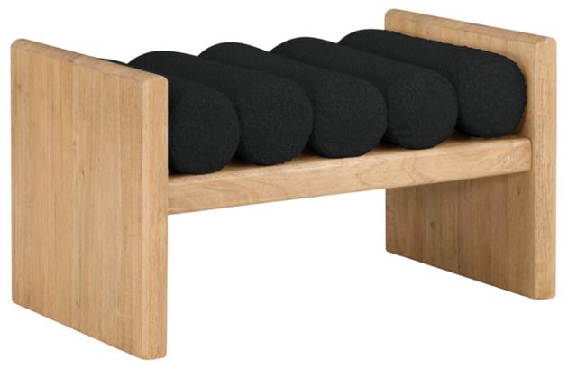 Meridian Furniture Waverly Black/Natural 32" Upholstered Bench-0