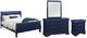 Global Furniture USA Charlie 4-Piece Blue Queen Panel Bedroom Set-0