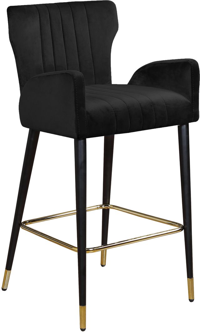 Meridian Furniture Luxe Black Velvet Counter Stool-0