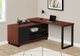 Monarch Specialties Inc. Black/Cherry L Shaped Computer Desk-2