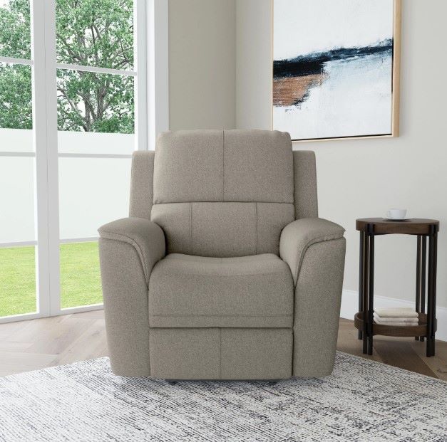 Flexsteel® Henry Fog Gray Power Recliner with Power Headrest and Lumbar-2