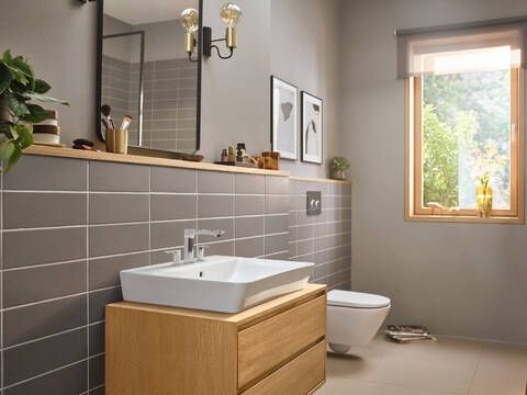 Hansgrohe Rebris E Chrome 4" Widespread Faucet with Pop-Up Drain-1